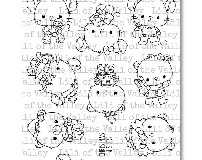 Festive Mice and Bears - A5 Stamp Set