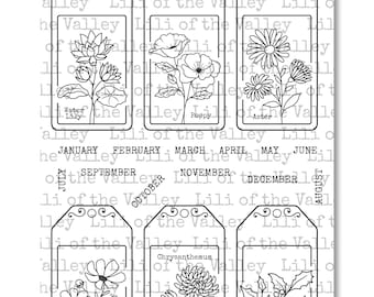 A Year in Flowers - 2 x A5 Stamp Sets