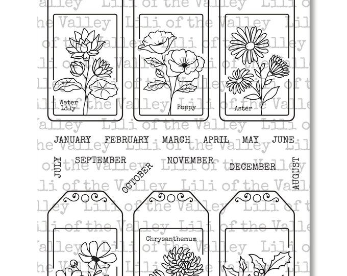 A Year in Flowers - 2 x A5 Stamp Sets