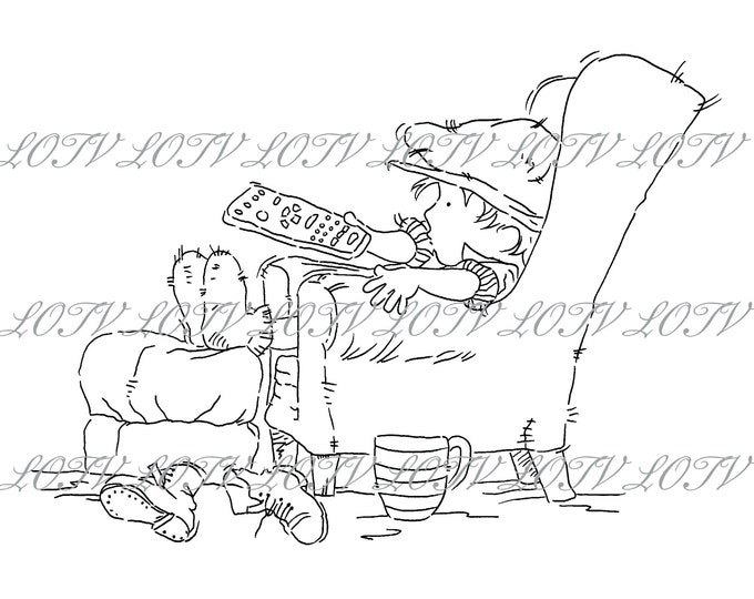 LOTV Digi Stamp - AS - Vintage Boys - Put Your Feet Up, JPEG, Boys, Men, Birthday, Male, Digital