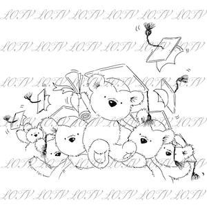 Lili of the Valley Digi Stamp - IH - Graduation Bears, JPEG, Bear, Digital