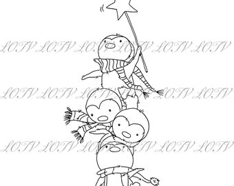 LOTV Digi Stamp - AS - Pile of Penguins, Digital