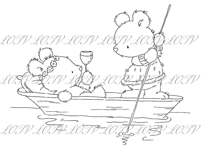 LOTV Digi Stamp - AS -  Boating Bears, Jpg, Love, Digital