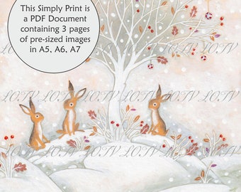 LOTV Full Colour Simply Print - AS - Winter Hares, Digital