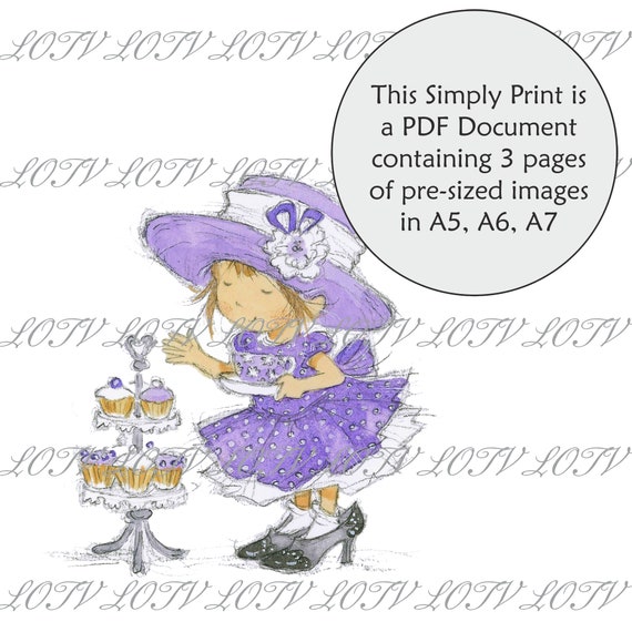 Bunny with Egg Basket Digital AS 3 Page PDF Ready to Print Document Lili of the Valley Full Colour Simply Print