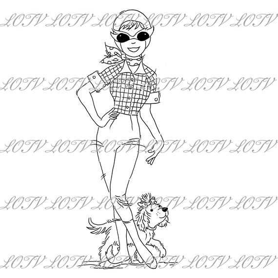 JPEG Lili of the Valley Digi Stamp Cute Digital AS Sweet Artwork Birthday Girl Female Capri Pants