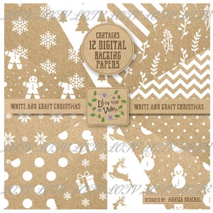 LOTV Backing Paper Set - MD - Weiß und Kraft Weihnachten, JPEG, Digital