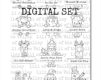 LOTV Digi Stamp Set- Weihnachts-Bannertiere, Digital