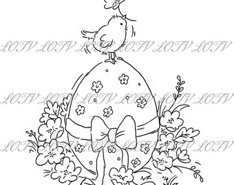 Lili of the Valley Digi Stamp - Easter Chick, JPEG, Cute, Bird, Easter, Spring, Sweet, Animal, Digital