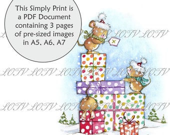 LOTV Full Colour Simply Print - GC - Happy Christmouse, 3 Page PDF, Digital