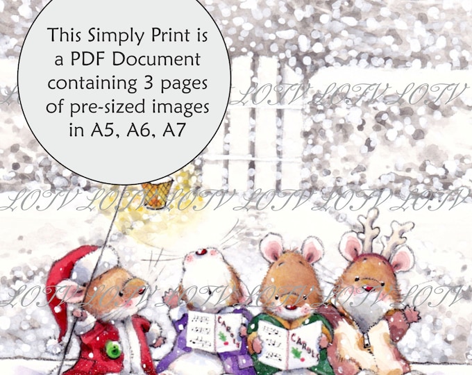 LOTV Full Colour Simply Print - IH - Christmouse Carols, 3 Page PDF, Digital