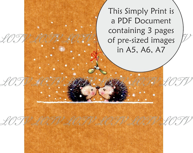 Lili of the Valley Full Colour Simply Print - IH - Hedgehog Kisses, 3 Page PDF Digital