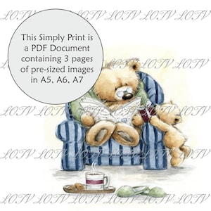 Impression couleur simple LOTV - IH - Fauteuil ours, document PDF prêt à imprimer de 3 pages, numérique