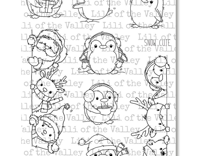 Snow Cute - A5 Stamp Set