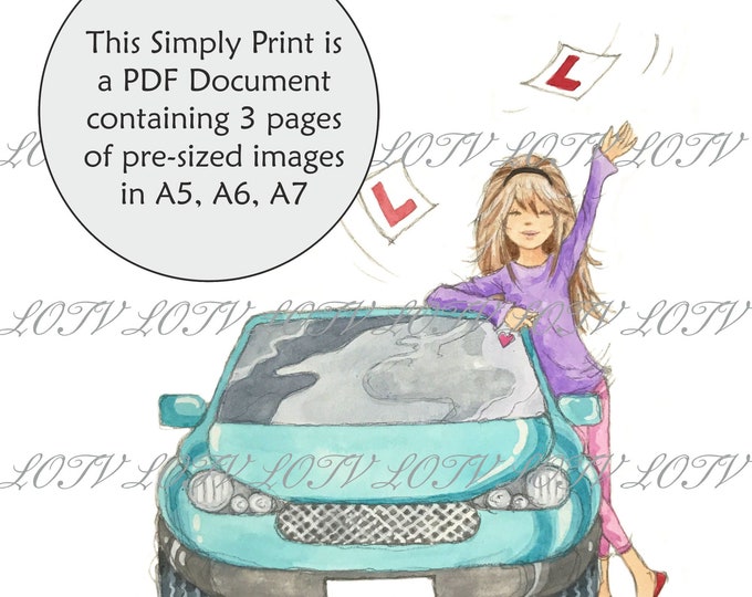 Lili of the Valley Full Colour Simply Print - AS - Jasmine Driving Test, 3 Page PDF Ready to Print Document, Digital