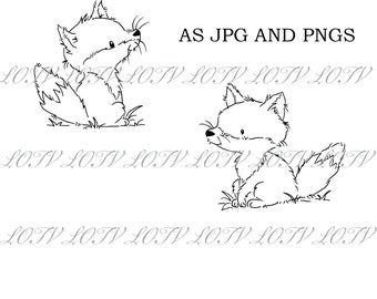 LOTV Digi Stamp - AS - Hola Calabaza - 2 Zorros Lindos, Digital