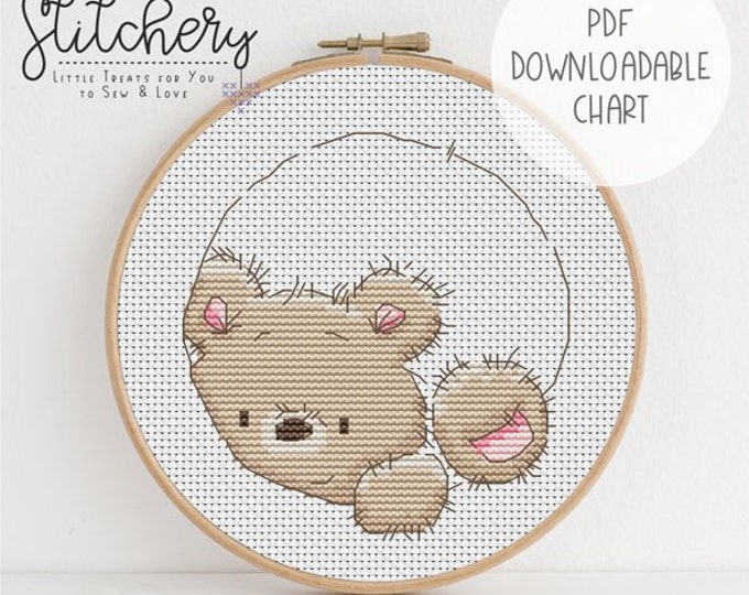 Heart Bear 1 - Cross Stitch Downloadable Chart - PDF Pattern
