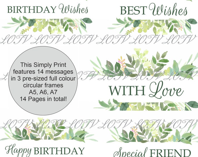 Lili of the Valley Full Colour Simply Print Set - 14 Horizontal Floral Frames in 3 Sizes - 14 Page PDF Ready to Print Document, Digital