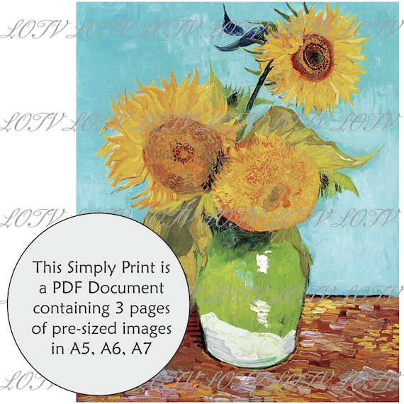 Vincent Van Gogh Three Sunflowers In A Vase Painting Three Sunflowers