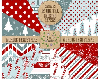 LOTV Backing Paper Set - MD - Nordic Christmas, JPEG, Digital
