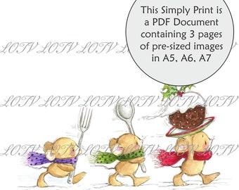 LOTV Full Colour Simply Print - GC - Christmouse Pudding, 3 Page PDF, Digital