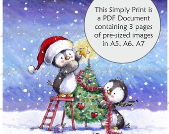 LOTV Full Colour Simply Print - IH - Penguins Decorating, 3 Page PDF Digital