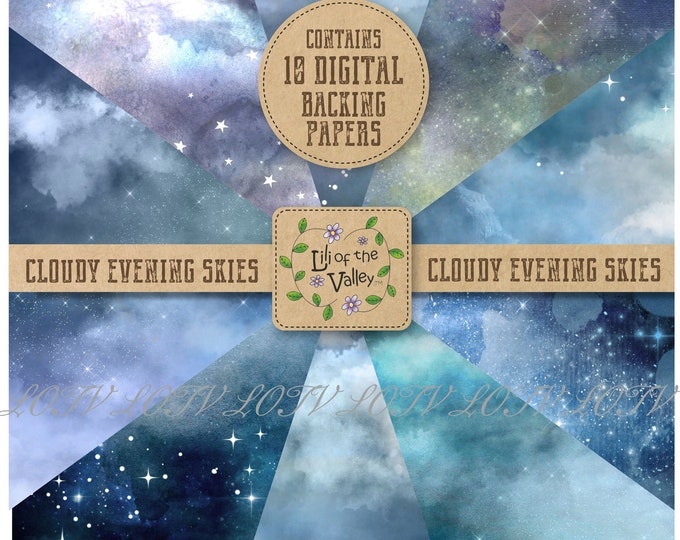 LOTV Backing Paper Set - KR - Cloudy Evening Skies, JPEG, Digital