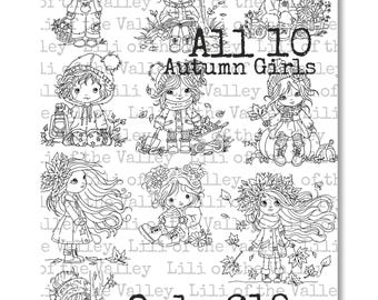 LOTV Digi Stamp - Autumn Girls Digi Stamp Set
