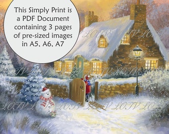 LOTV Full Colour Simply Print - Cosy Cottage, 3 Page Ready to Print PDF Document, Digital