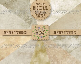 LOTV Backing Paper Set - AP - Shabby Textures, JPEG, Digital