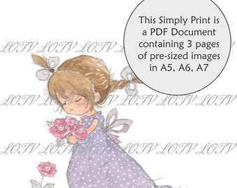 LOTV Full Colour Simply Print - AS - Grace Beauty - 3 Page PDF Ready to Print Document, Girl, Digital
