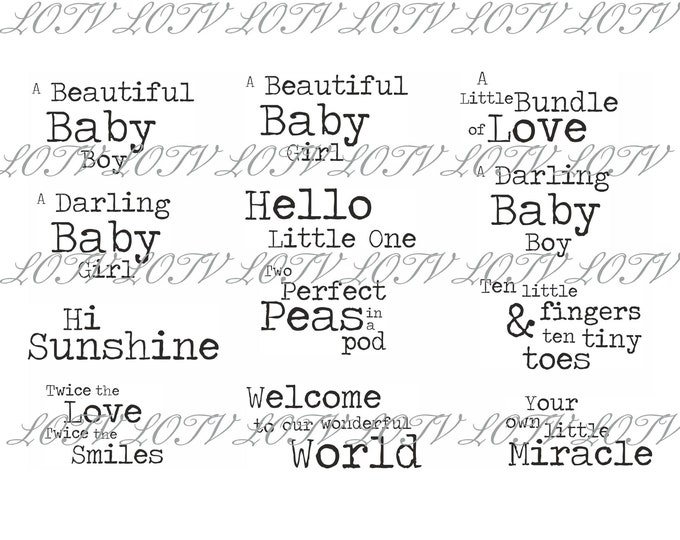 LOTV Digi Stamp Set - Baby Sentiments, Digital