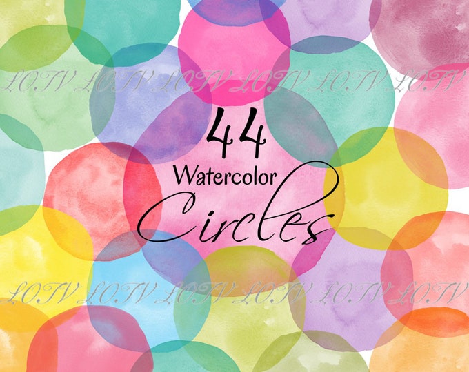 Lotv Digi Stamp - AP-  Watercolour Circles, PNG Set, Digital