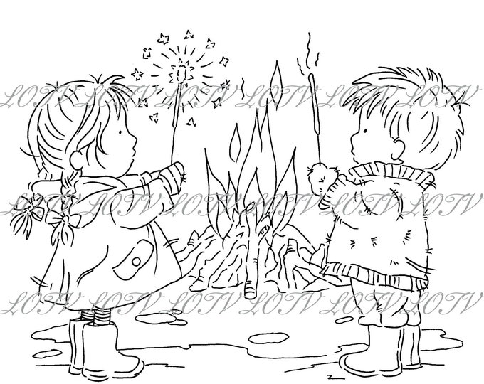 LOTV Digi Stamp - AS - Bonfire Night, JPEG, Cute, Digital