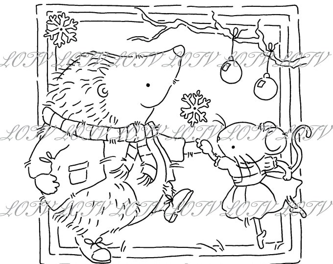 Lotv Digi Stamp - KG - Dancing Partners, Jpg. Christmas, Festive, Noel, Digital, Artwork