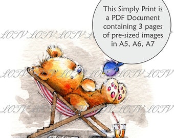 LOTV Full Colour Simply Print - IH - Deckchair Dreaming, 3 Page PDF Ready to Print Document, Digital