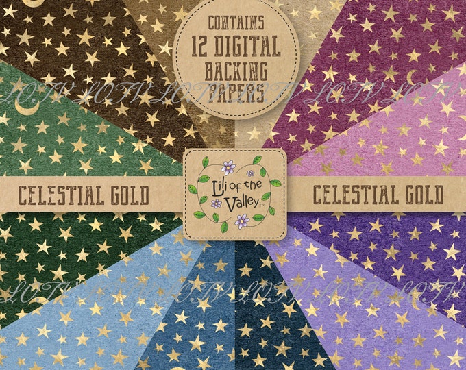 LOTV Backing Paper Set - KR - Celestial Gold, JPEG, Digital