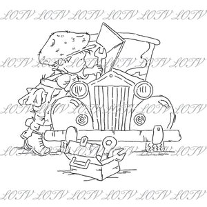 LOTV Digi Stamp - AS - Vintage Boys - Under the Bonnet, JPEG, Jungen, Männer, Geburtstag, männlich, Digital