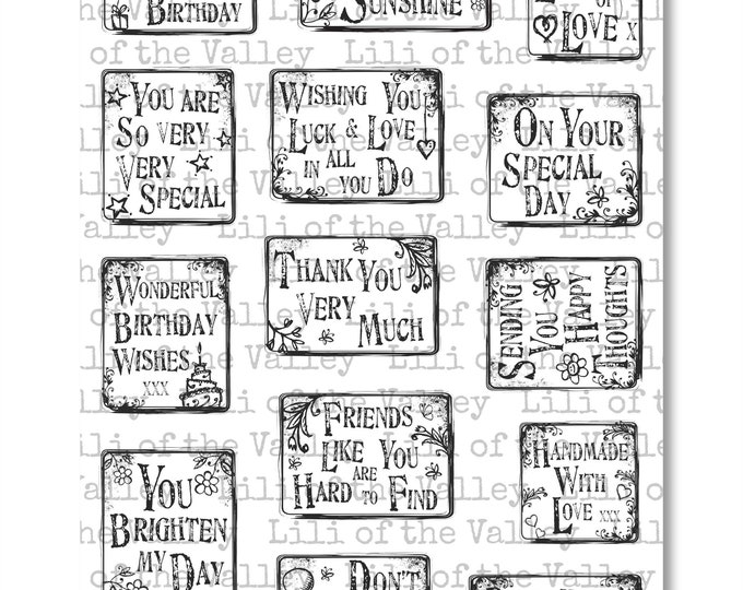 Everyday Grungy Messages - A5 Stamp Set