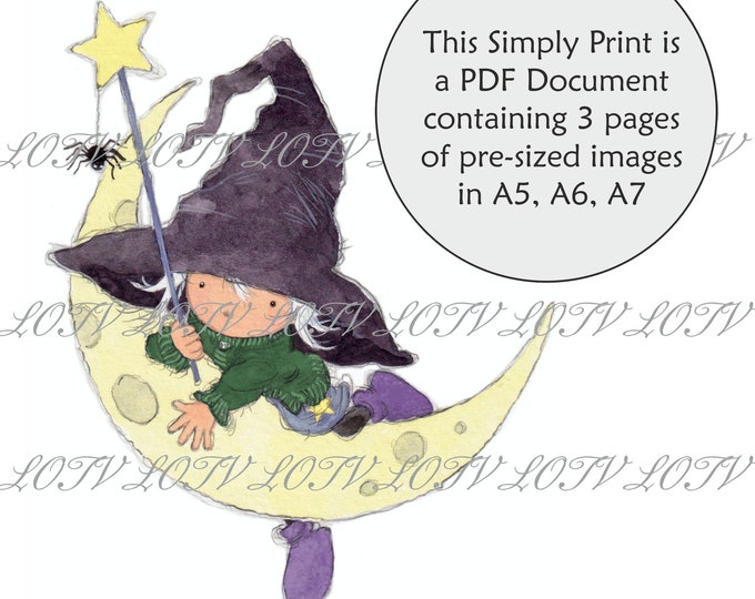 LOTV Full Colour Simply Print - AS - Mystical Moon, 3 Page PDF, Digital