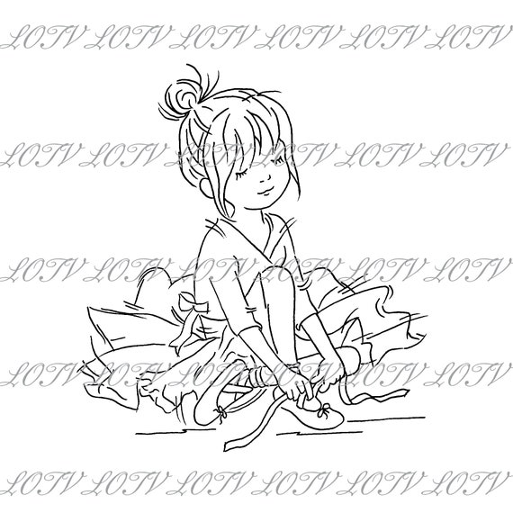 JPEG Lili of the Valley Digi Stamp Cute Digital AS Sweet Artwork Birthday Girl Female Capri Pants