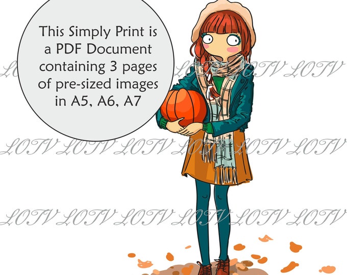 Lili of the Valley Full Colour Simply Print - November - Thoroughly Modern Misses, 3 Page Ready to Print PDF Document, Digital