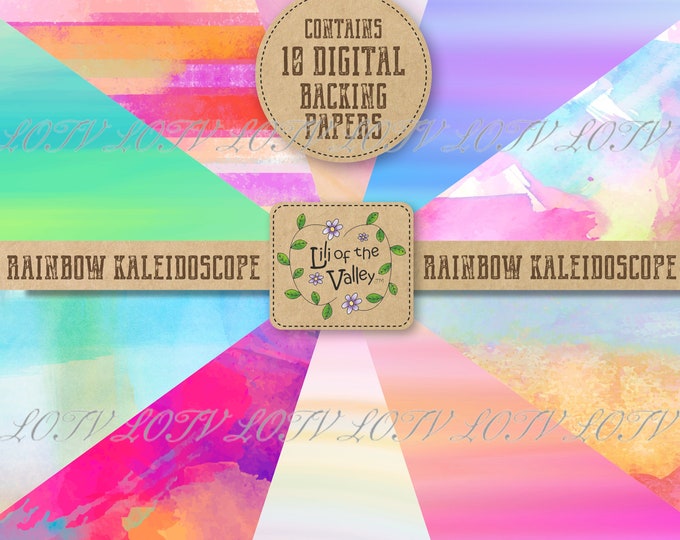 LOTV Backing Paper Set - Rainbow Kaleidoscope, Digital