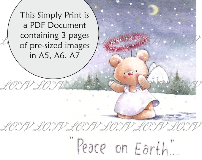LOTV Full Colour Simply Print - IH - Angel Bear, 3 Page PDF, Digital