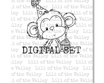 LOTV Digi Stamp - Party Animals - Chimp