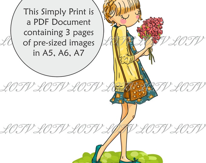 Lili of the Valley Full Colour Simply Print - May - Thoroughly Modern Misses, 3 Page Ready to Print PDF Document, Digital