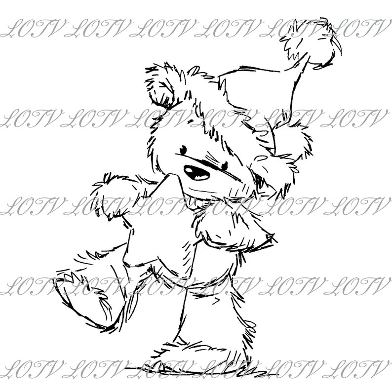 Lili of the Valley Digi Stamp Snow Festive James Christmas Xmas Noel Big Star JPEG Digital CG