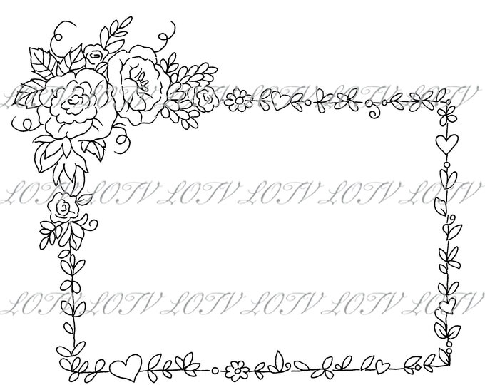 LOTV Digi Stamp - AS -  Floral Frame, Jpg, Digital