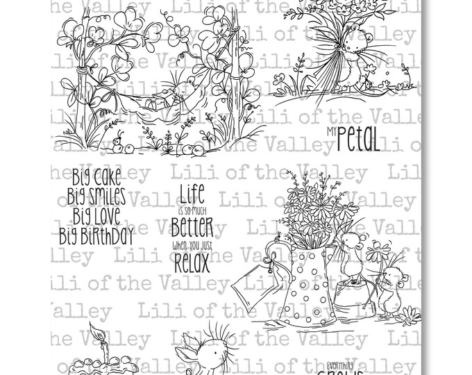 Blooming Cute - A5 Stamp Set