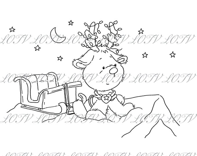 LOTV Digi Stamp - IH - Rooftop Reindeer - Digital